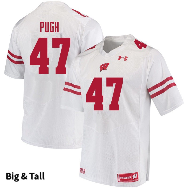 Wisconsin Badgers Men's #47 Jack Pugh NCAA Under Armour Authentic White Big & Tall College Stitched Football Jersey HE40J35BB